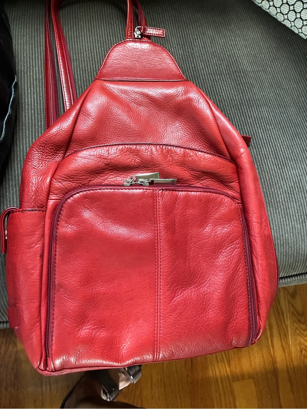 Red Leather Woman’s Backpack